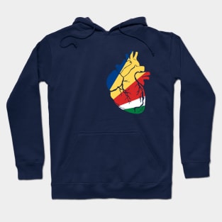 Seychelles Flag, Anatomical Heart Design Hoodie